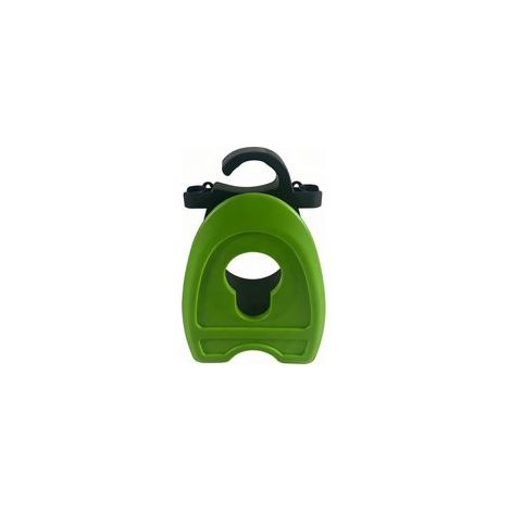 Dévidoir de tuyau d'arrosage portable (vert et noir) — Contenance : 10 m de tuyau de 3/8 po — Support mural inclus (1/4)