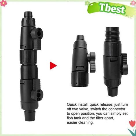 Vanne De Tuyau - Connecteur Rapide Pour Aquarium - Compatible Eau Douce Et Eau Salée - Diamètre Intérieur 12 mm Ou 16 mm - 1 Pièce (1/5)