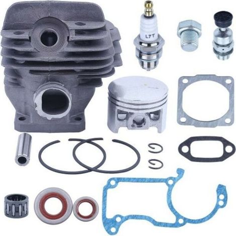 Applicable à Piston et Cylindre pour Stihl 026 MS260 Series, 44,7mm Piston + Cylindre + Joints + Valve de Décompression + Bougie Accessoire Tronçonneuse Kit de Pièces 16 en 1