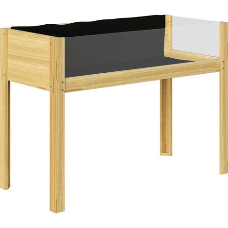 Jardinière surélevée en bois avec panneaux acryliques, drainage efficace et grand bac de 118 L pour balcon, jardin, CHICFURN (1/5)