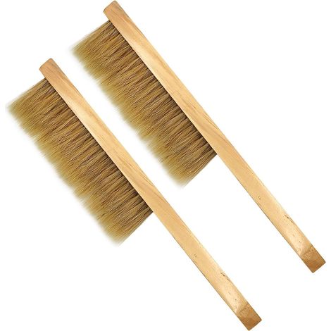 Cepillo para abejas, 2 piezas con mango de madera, cepillo de limpieza de crin de caballo, herramientas de apicultura, equipo de apicultura, cepillo para colmenas de abejas melíferas (1/5)