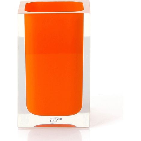 Portaspazzolini d'appoggio in resina RA98 Gedy serie RAINBOW Arancio