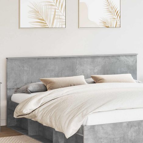 Tête de lit-Panneau de lit Gris béton 200 cm Bois d'ingénierie 504767 (1/5)