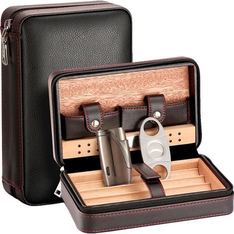 Scatola per sigari portatile in legno di cedro (1/2)