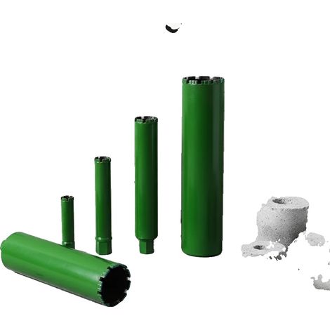 Abrebocados para hormigón, acero 45, altura del segmento de 10 mm, diámetro de apertura de 5,6-12 cm, profundidad máxima de 33 cm, rosca M22 (1/5)