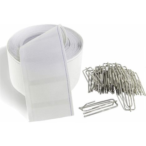 12 Meter langes Gardinenband-Set mit 45 Metallhaken, Zubehör für Gardinenstoff-Ersatzteile. (1/5)