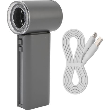 GARRYFIZH Ventilateur portatif 5 vitesses silencieux Rechargeable Mini Turbo de poche haute vitesse pour voyage maison plage Camping en plein air gris (1/5)