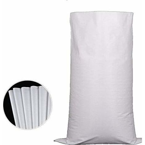 10 Stück Schuttsäcke oder gewebte Gartenabfallsäcke weiß 60 x 100 cm, große Schuttsäcke für Logistik und Transport (1/5)