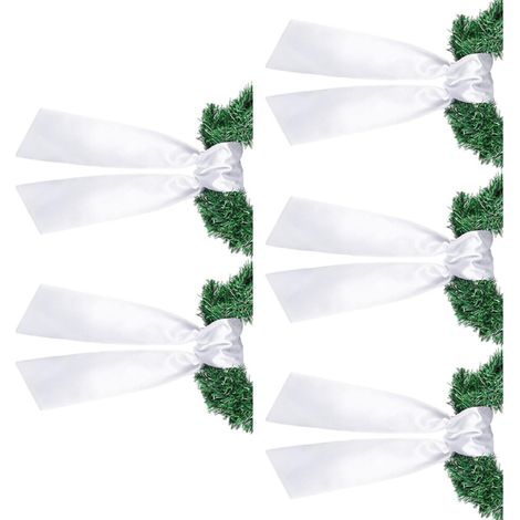 Ghirlanda natalizia in poliestere lunga 122 cm, con nastro - 5 pezzi