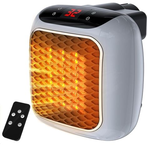 Steckdosen Heizlüfter 800 W avec télécommande minuterie Thermostat (1/5)