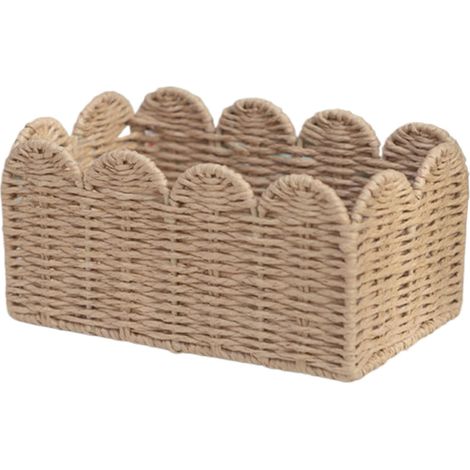 JeiibrZui Kleiner Korb – Gewebtes Papierhandtuch – 21 x 13 x 11 cm – 1 Stück – JeiibrZui für die Organisation von Bad und Küche (1/5)