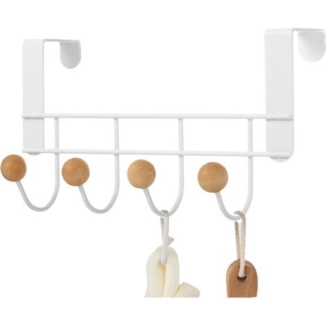 Patère De Porte À Suspendre 4 Crochets, Porte Manteau Pour Porte Sans Percage, Suspension Porte Manteau, Porte-serviettes Organisateur De Salle De Bain