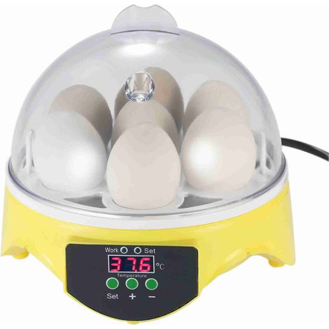 Incubateur numérique miniature pour 7 œufs transparents, avec contrôle automatique de la température, pour œufs de poule, canard et autres oiseaux (220 V CA). (1/5)