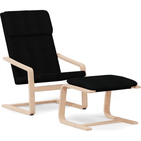 Maison Exclusive - Relaxsessel mit Hocker Schwarz Stoff