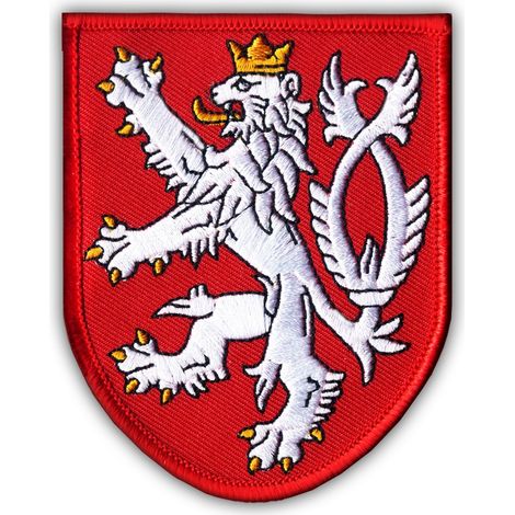 Écusson brodé aux armoiries de la République tchèque - grand format - Dos autocollant