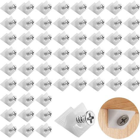 120 Pièces Cales en Plastique pour Meuble Tiroir,Renfort Tiroir Connecteur Arrière Stabilisateurs,Fond de Tiroir Connecteur avec Vis,pour Réparer Affaissement Étagère Meuble (1/5)