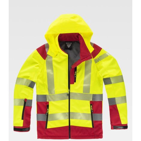 Chaqueta Workshell flúor reflectante S9211 WORKTEAM L Amarillo A.V.+ Rojo (1/3)