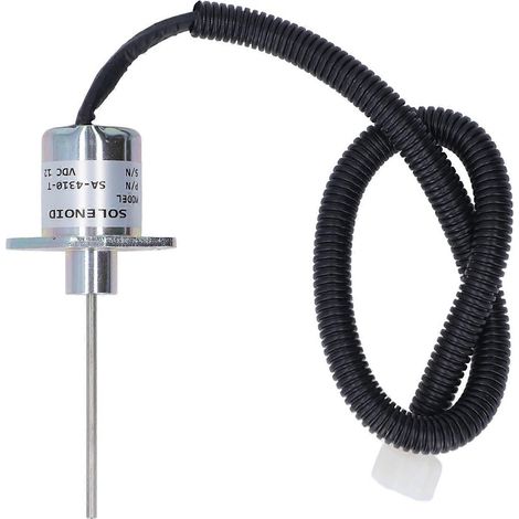Électrovanne d'arrêt de carburant 12 V CC pour pelle hydraulique en alliage d'aluminium, compatible avec le modèle 24ASCUC9SCC. (1/4)