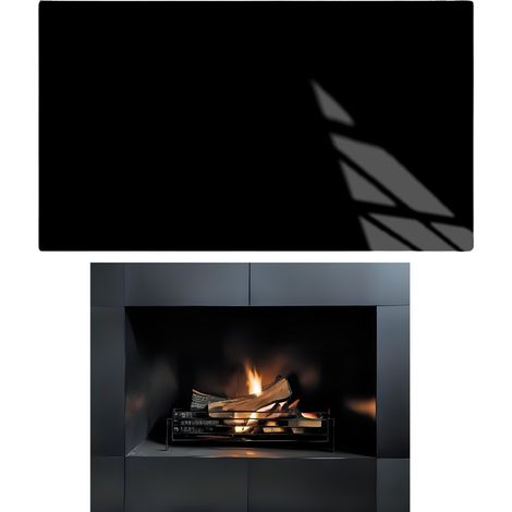 BASE DE CRISTAL PARA CHIMENEA, COLOR NEGRO CABRA, CRISTAL TEMPLADO. DIMENSIONES: 90 x 52 cm. (1/5)