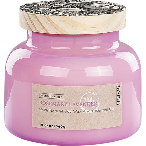 Vela perfumada 100% cera de soja mecha de algodón vidrio fragancia fresca romero lavanda Delight Bliss