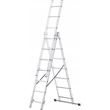 Escalera awtools 3x9 150 kg aluminio ligera (1/3)