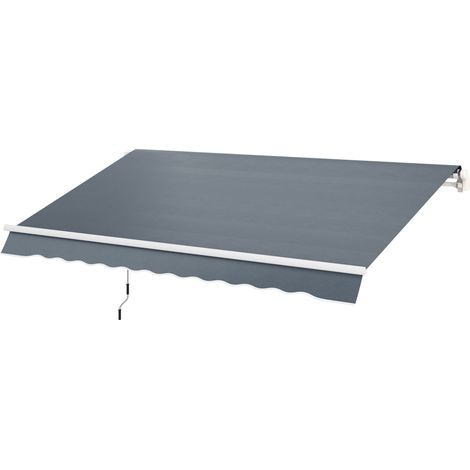 Toile de Rechange Store Banne avec Lambrequin, Déperlante, Toile de Remplacement pour Store, Compatible 4 x 3 m, Gris