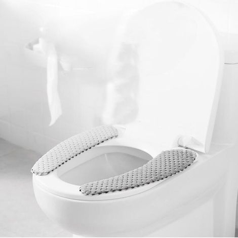 WC-Sitzkissen-Aufkleber, waschbarer WC-Sitz, Badezimmerzubehör, universeller WC-Sitz, 1 Stück (Grau)