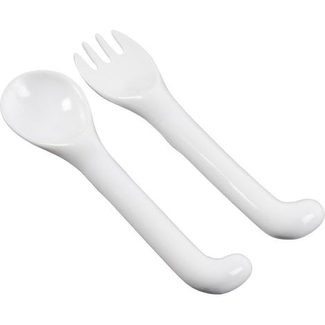Couverts pour enfants, en plastique sans BPA, lavables et réutilisables, de forme arrondie (1/3)