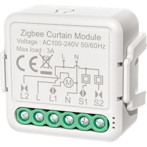 Module de commande de rideaux intelligent Zigbee avec application, commande vocale, minuterie et partage de groupe, compatible avec Echo et Google Home pour la maison et le bureau. (1/5)