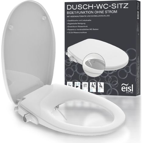 EISL Sedile WC con inserto bidet, doccia e abbassamento automatico (con set di collegamento), bianco (1/5)