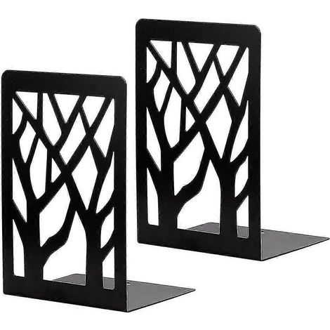 Supports de livres, étagères, serre-livres robustes, présentoir décoratif pour la maison, serre-livres en métal, 17,5 x 12 x 9 cm (noir), 1 paire Betterli (1/5)