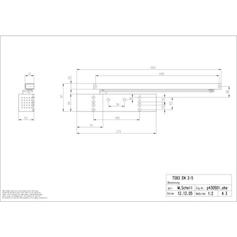 Ferme-porte TS 93G2S F2-5 CONTUR sans bras noir - DORMA - 43070019 (1/3)