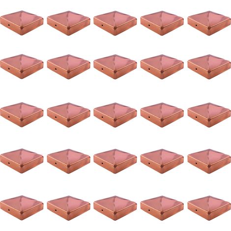 25x Pfostenkappe Kupfer Pyramide 7x7 Abdeckkappe für Pfosten 71mm (1/4)