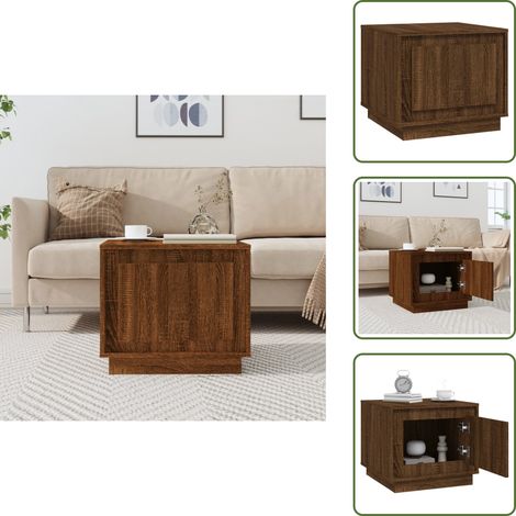 Couchtisch Braun Eichen-Optik 51x50x44 cm Holzwerkstoff - Couchtisch - Wohnzimmerstil - Holzmöbel - Eiche Optik - Beistelltisch (1/5)