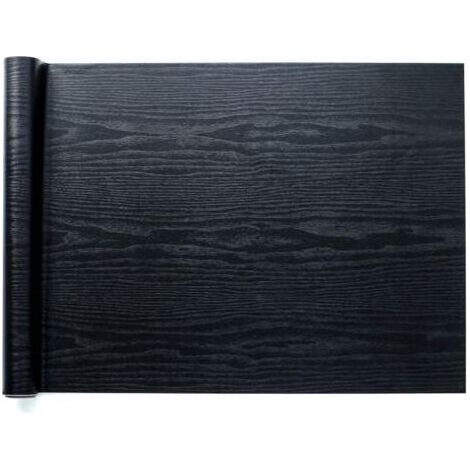 Papier Adhésif pour Meuble Bois Noir papier peint 45cm x 300cm Vinyle Autocollant Film Pour Décorer des Meubles Murs Armoires Comptoirs Cuisines (1/5)