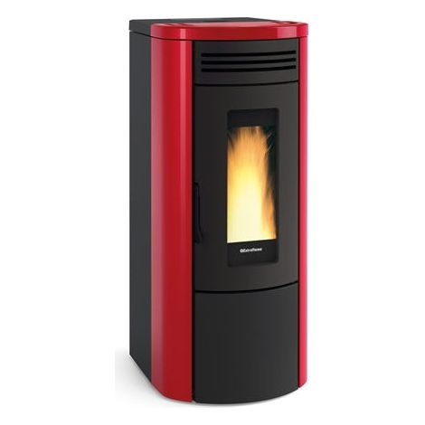 Stufa a pellet 17 kW rivestimento in acciaio Costanza Idro Bordeaux (1/2)
