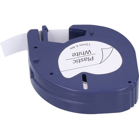 Ruban de remplacement pour étiqueteuse DYMO LETRATAG, accessoires d'impression DIY, 12 mm x 4 mètres, lettres noires sur fond blanc, référence 91201 (1/5)