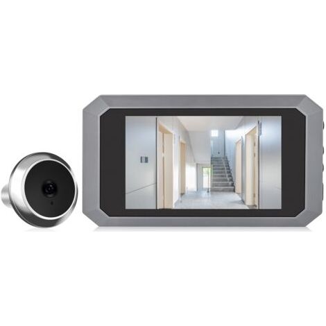 QORVA- Judas de porte d'appartement de 3,97 pouces, visionneuse numérique LCD 2MP, moniteur couleur infrarouge 1080p à 120 degrés, batterie intégrée de 1400 mAh, rechargeable de type C