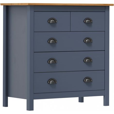 Sideboard Hill Grau 79x40x80 cm Massivholz Kiefer vidaXL (1/5)