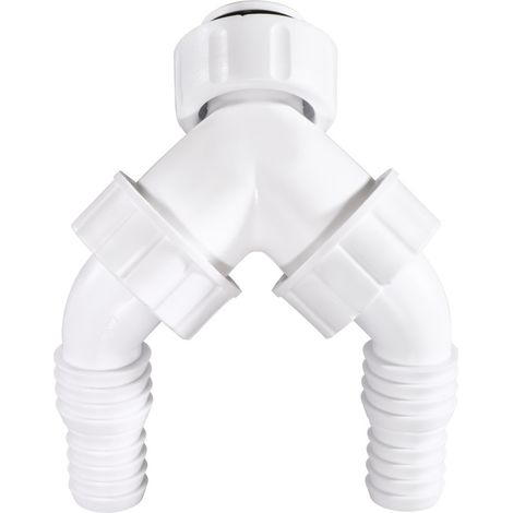 RACCORD DOUBLE AVEC CLAPET ANTI-RETOUR, POUR SIPHON ENCASTRÉ XAVAX (1/3)