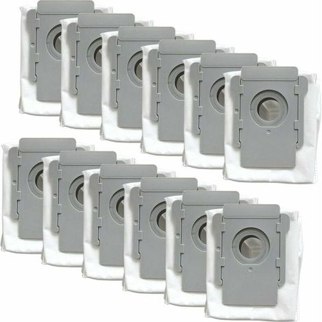 Pack of 12 vacuum cleaner bags for iRobot Roomba i7 series robot vacuum cleaners - Compatible with i7 (7150), i7+ i7Plus (7550), s9 (9150), s9+ s9 Plus (9550, 955020) with base and cleaning system. (1/4)
