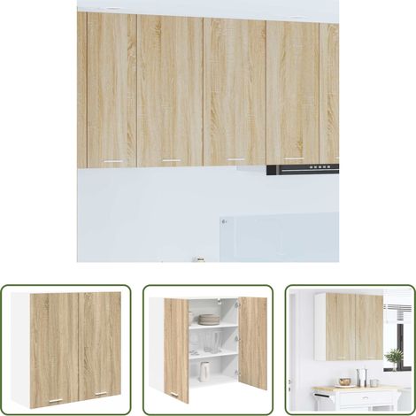 Holzschrank - Hängeschrank mit Tür Sonoma-Eiche 80 x 31 x 80 cm Holzwerkstoff (1/5)