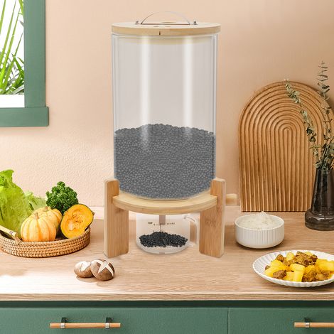 YISSALE - Réservoir de stockage de céréales Distributeur 7.5L Verre Riz Céréales Haricots Avoine Farine Container (1/5)