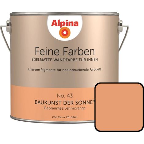 Alpina Feine Farben No. 43 Baukunst der Sonne 2,5 L gebranntes lehmorange edelmatt Wandfarbe (1/3)