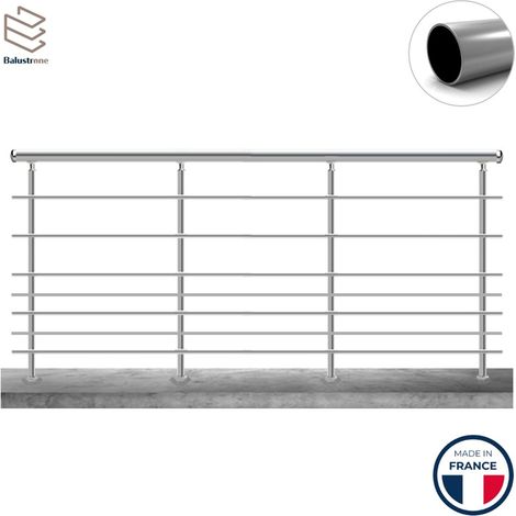 Garde-corps aluminium 3m – Pose à sceller au sol – Pour balcons et terrasses – Aluminium gris foncé – Kit complet avec accessoires (1/5)
