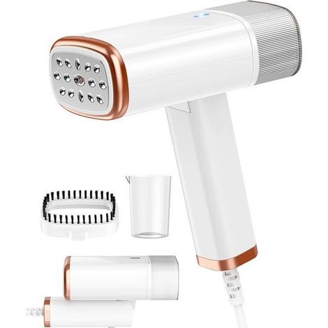 Fer à vapeur, brosse vapeur, fer à vapeur 1000 W, défroisseur pliable et portable, blanc (1/5)