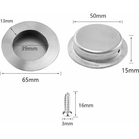 Poignée de porte coulissante Poignee Porte Coulissante 6 Pièces Poignées De Porte À Porte Coulissantes Poignées Rondes En Acier Inoxydable Poignées Rondes Encastrables Poignée Cachée Porte Coulissante (1/4)