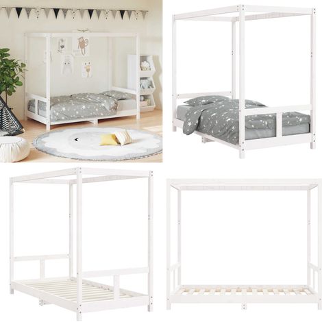 Estructura de cama para niños madera de pino blanco 80x160 cm - Cama de madera - Cama infantil