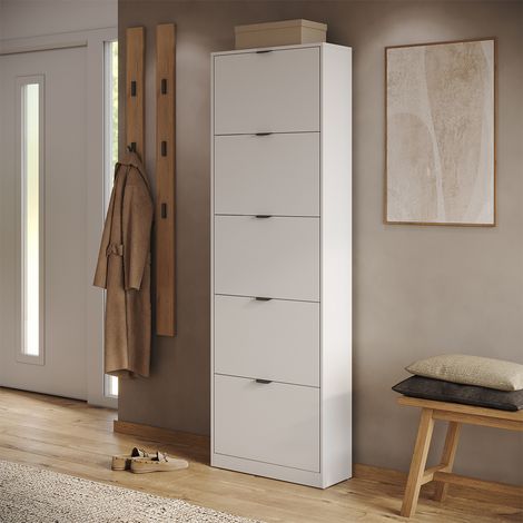 Zapatera abatible Gizmo, Blanco, 59 x 181.1 cm con 5 compartimentos, Vicco (1/5)