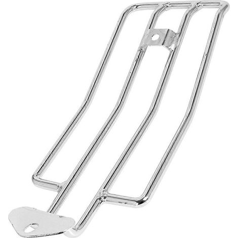 Porte-bagages de moto avec support pour selle monoplace arrière, chromé/argenté (1/5)